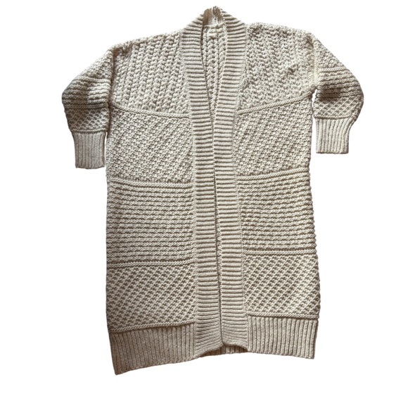 By Anthropologie Oversized Long Chunky Knit Cardigan Duster S - Picture 2 of 8